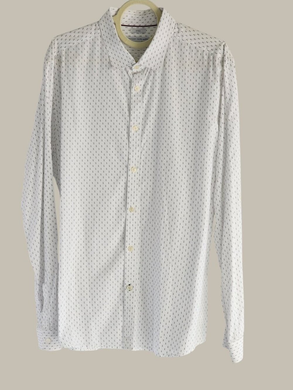 Jules White & Black Pin Dot Long Sleeve - Large